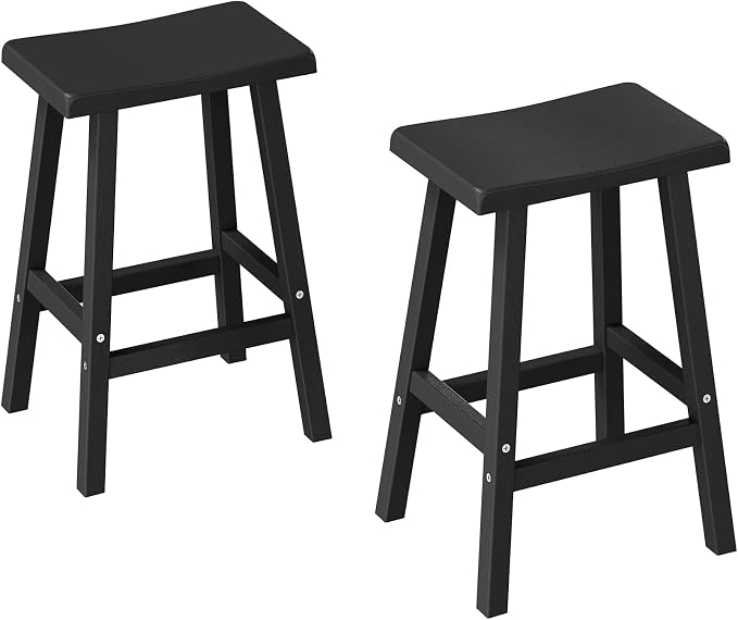 NUNU LAB Waterproof Barstools Set of 2-24 Inch HDPE Dining Height by NUNULAB