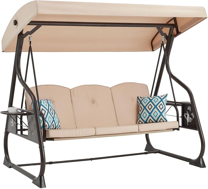 3-Seat Patio Porch Swing 800LBS Outdoor Swing by zzw