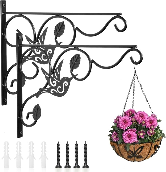 Hanging Plants Bracket, 2 Pack 12 inch Wall Planter Hook by Vumdua