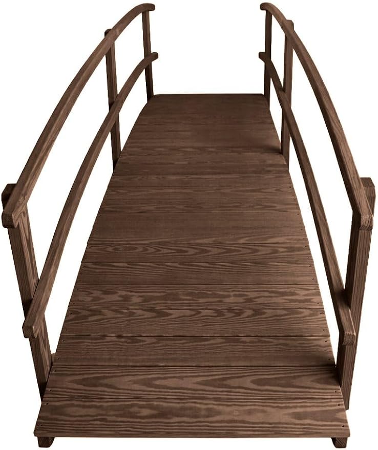 10 FT Walnut Amish Made Garden Bridge - Image 4