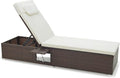 Tangkula Patio Chaise Lounge, Outdoor Rattan Lounge Chair w/ 6-Level Backrest by TANGKULA