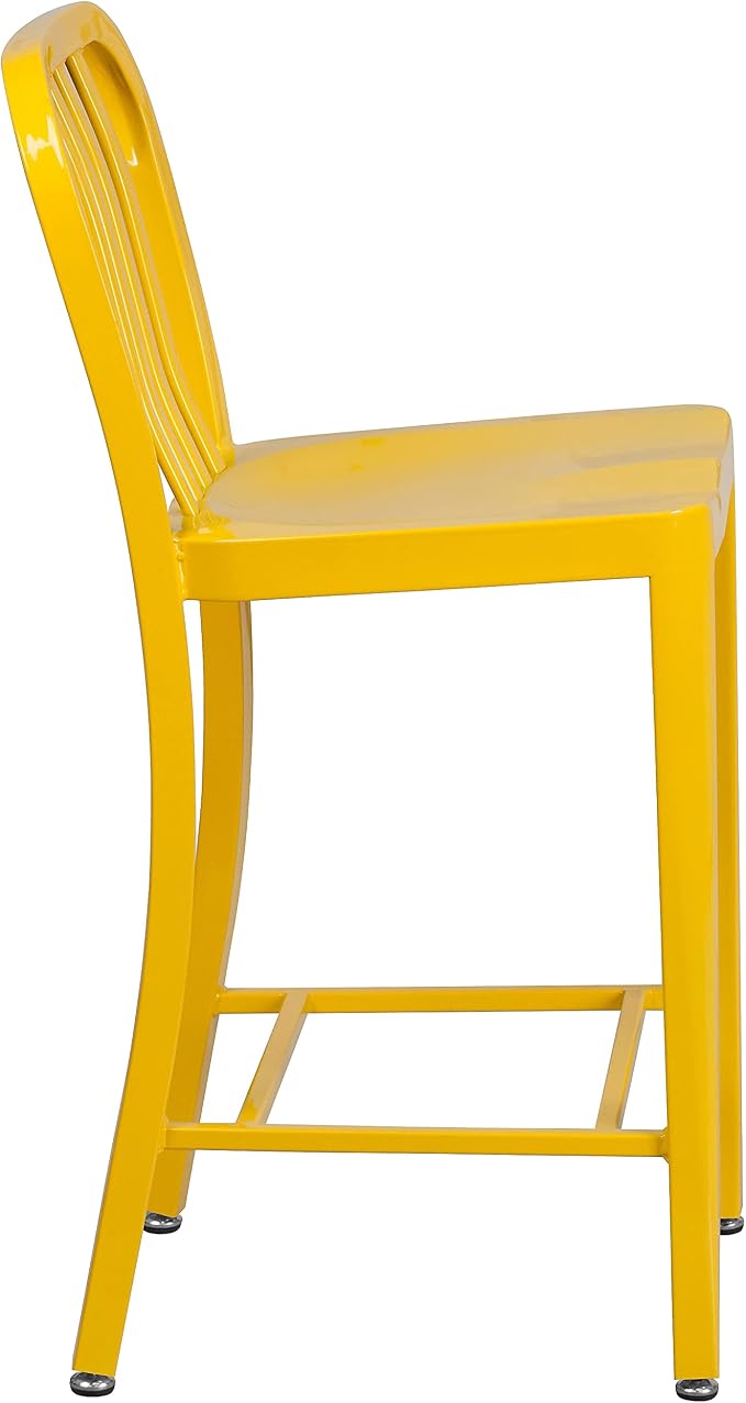 Flash Furniture Commercial Grade 24" High Yellow Metal Indoor-Outdoor Counter - Image 10