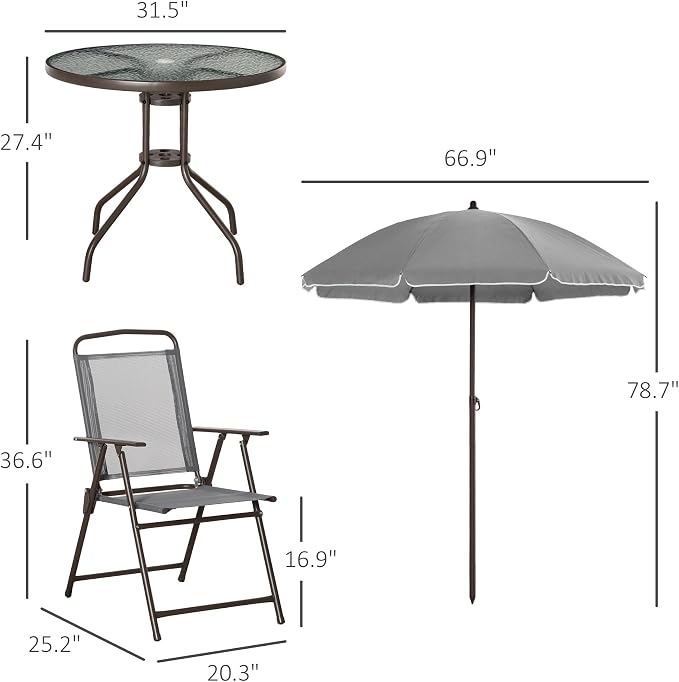 Outsunny 6 Piece Patio Dining Set - Image 7