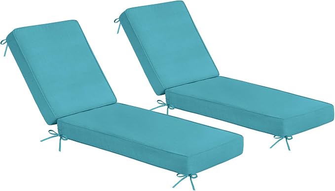 Sundale Outdoor Olefin Chaise Lounge Cushion Set of 2, Water-Resistant Patio by SundaleOutdoor