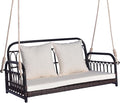 Tangkula Outdoor Wicker Porch Swing, 2-Person Hanging Seat by TANGKULA