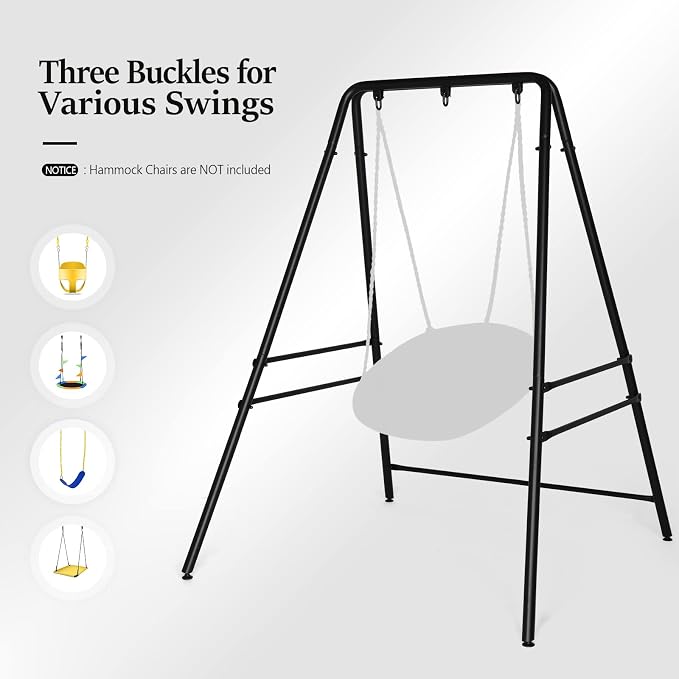 ONCLOUD Outdoor Hanging Chair Stand, Heavy-Duty 450 LBS Support Outdoor Hammock - Image 4