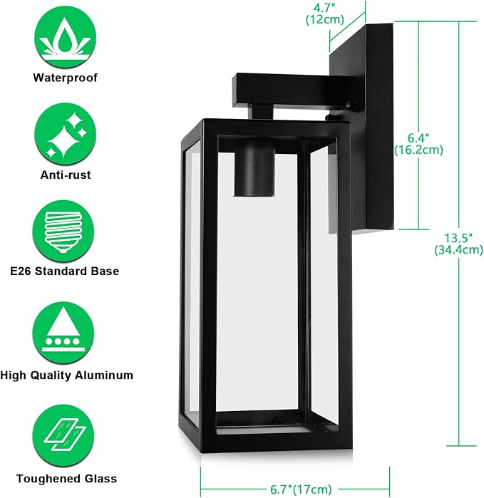 MAXvolador Outdoor Wall Lantern, Large Exterior Waterproof Wall Sconce Light - Image 2
