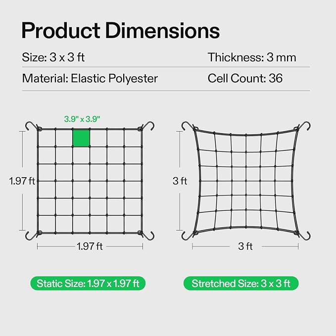 VIVOSUN 3 x 3Ft. Elastic Trellis Netting - Image 7