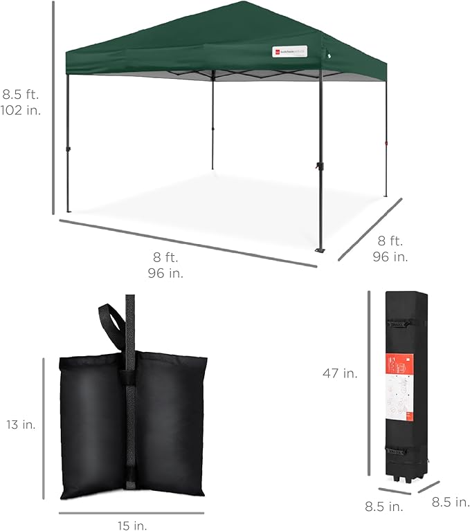 Best Choice Products 8x8ft Pop Up Canopy Tent, Outdoor Shade, 1 Person 1 Minute - Image 8