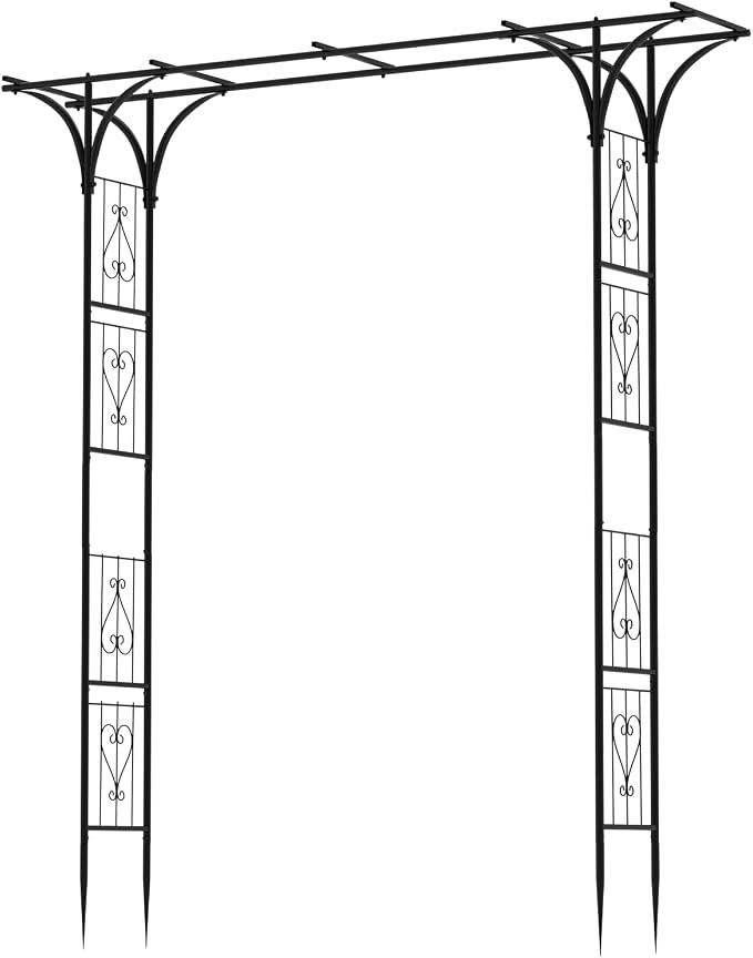 OUSHENG 7FT Garden Arch Arbor, Steel Frame Stand Trellis by OUSHENG