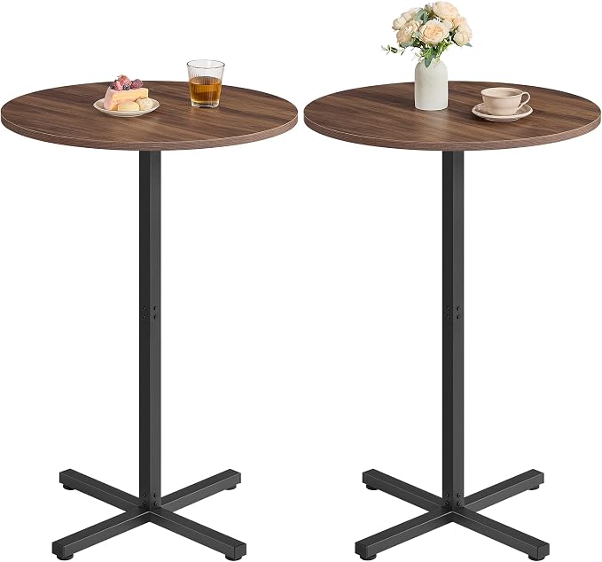 VASAGLE Round Cocktail Table, High Top Bar Pub Table by VASAGLEbySONGMICSHOME