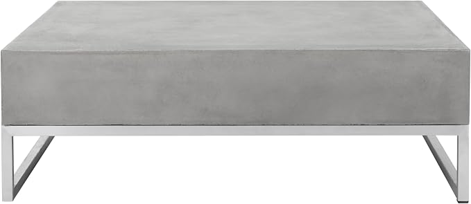 SAFAVIEH Outdoor Collection Eartha Modern Dark Grey Concrete Coffee Table by SAFAVIEH