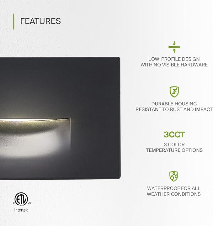 ASD LED Recessed Step Light Fixture, Outdoor & Indoor Stair Tread Lighting | - Image 3
