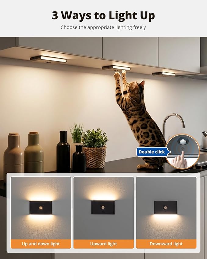 wowatt Rechargeable Motion Sensor Stair Light, Dimmable Stair Lights Indoor - Image 3