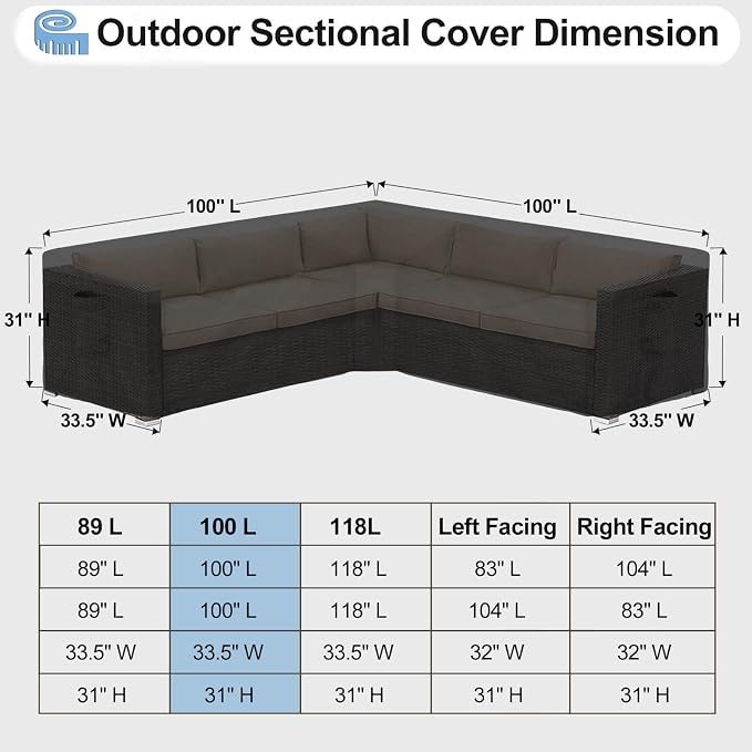 OutdoorLines Waterproof Outdoor Patio Sectional Cover - Image 2