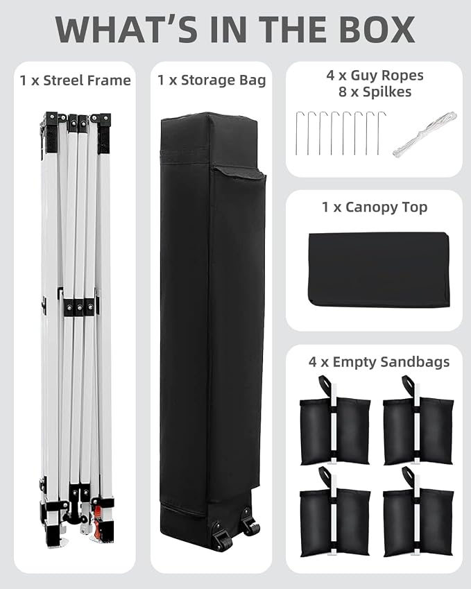 10x10 Pop Up Canopy with One Button Push Setup - Image 8