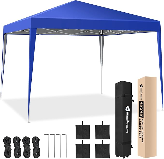 Yesker 10x10 Pop Up Canopy Tent UPF 50+ Waterproof Outdoor Canopy Portable by YESKER