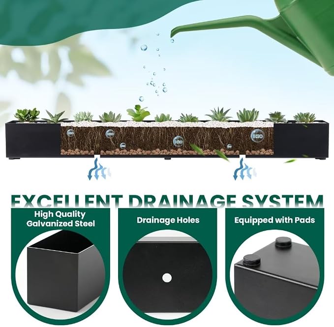 Trough Rectangle Planter Window Sill Planter Box Long Window Planters Modern - Image 5