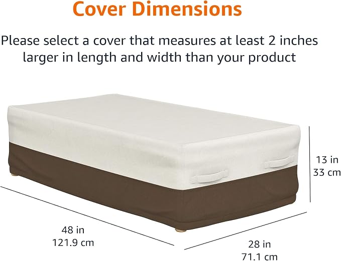 Amazon Basics Outdoor Patio Coffee Table Cover, Waterproof, UV Resistant - Image 2