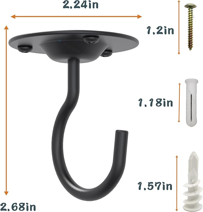 NACETURE Ceiling Hooks for Hanging Plants 3 Pack - Image 3