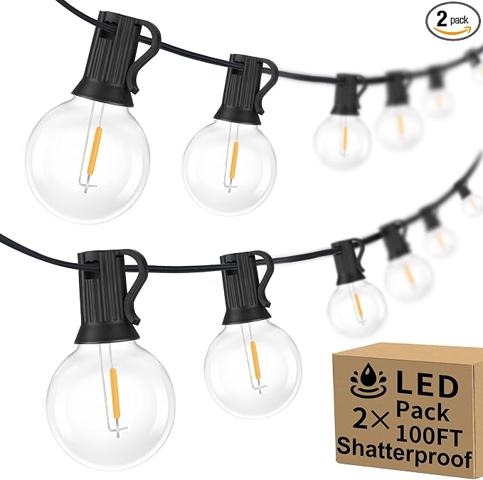 200ft Outdoor G40 LED Globe String Lights Dimmable Waterproof Shatterproof by BestChoiceforYourLife