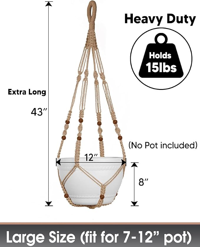 2PK 43 Inches Macrame Planter Hanger Large - Image 4