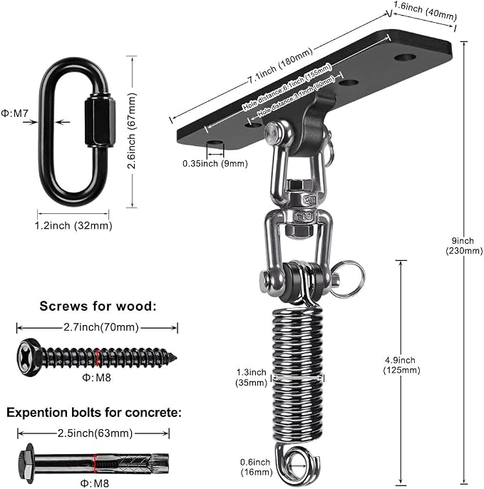 Dolibest Hammock Chair Hanging Kit, Heavy Duty Swing Hanger - Image 7