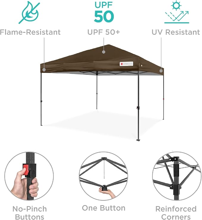 Best Choice Products 10x10ft Pop Up Canopy Tent, Outdoor Shade, 1 Person 1 - Image 4