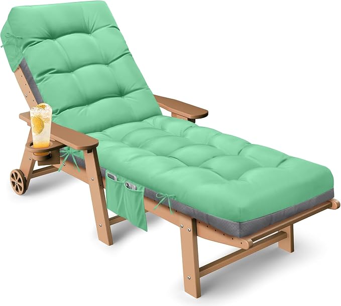Outdoor Lounge Chair Cushion, Waterproof Replacement Chaise Lounge Cushions by Tycdiose