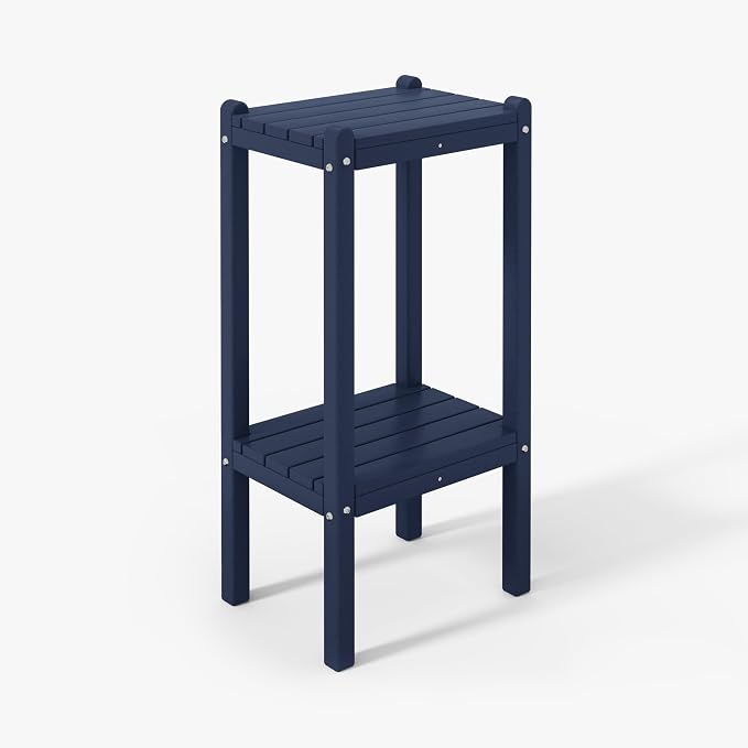 WestinTrends Malibu 36" Outdoor Adirondack HDPE 2-Tier Patio Side Table - Image 10