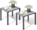 Crestlive Products Outdoor Side Table Set of 2, Aluminum Rectangular Side/End by CrestliveProducts