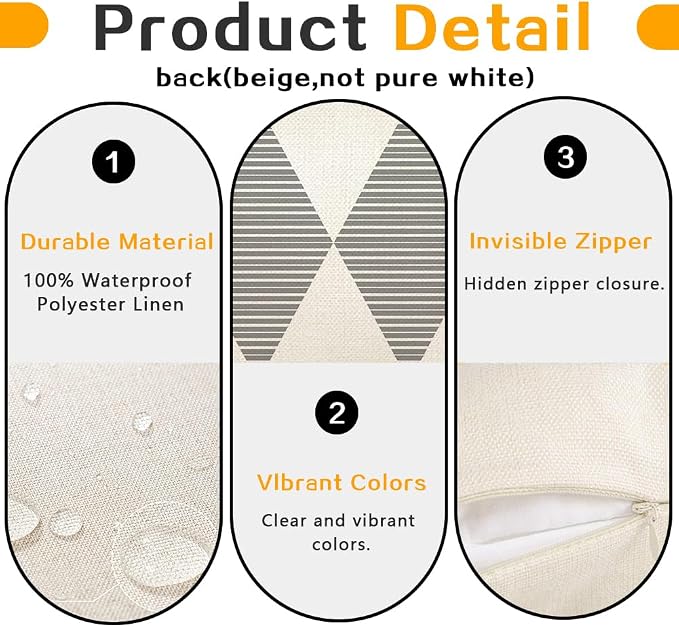RABUSOFA Outdoor Pillows Covers 12x20 inch Waterproof - Image 7