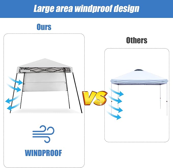 Fireflowery 7’ x 7’ Pop Up Canopy Tent, Portable Shelter Canopy w/Backpack - Image 7