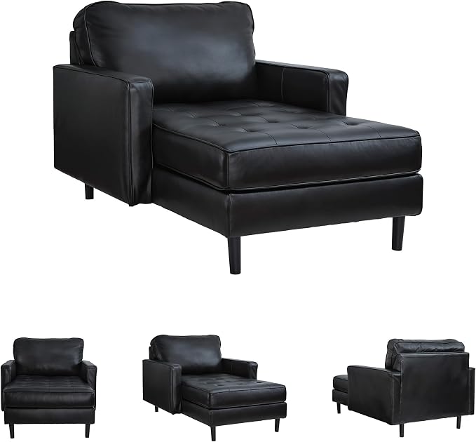 Signature Design by Ashley Bryceview Modern Tufted Leather Match Chaise - Image 7