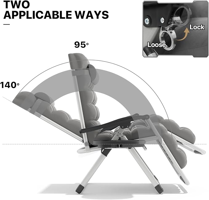MoNiBloom Beach Chaise Lounge Chair, Patio Folding Recliner - Image 8