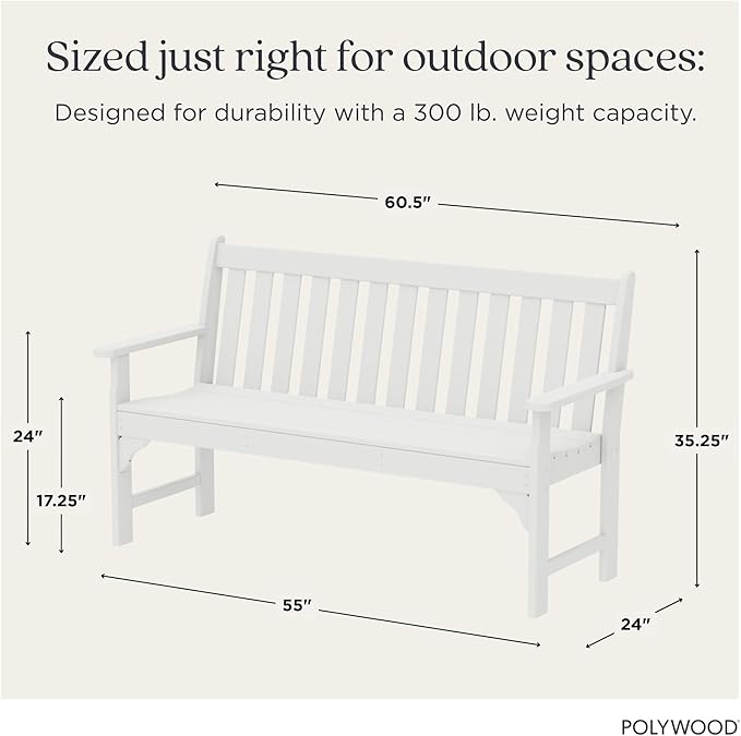 POLYWOOD Vineyard 60" Outdoor Patio Bench - Image 3