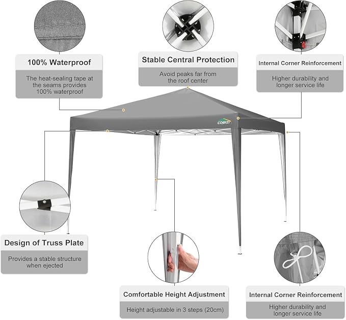 COBIZI 10x10 Pop Up Canopy Tent - Image 6