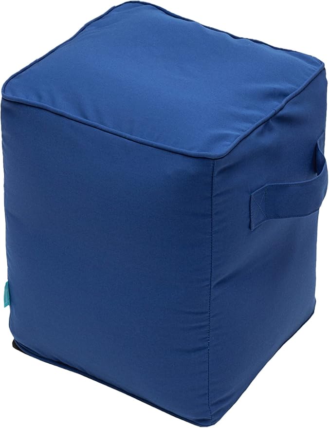 QILLOWAY Indoor/Outdoor Inflatable Stool, Ottoman Pouf Cube 16", All Weather - Image 3