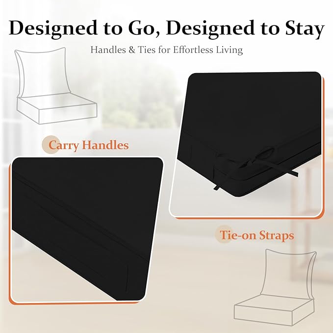 downluxe 22x22 Outdoor Chair Cushions, Waterproof Fade Resistant Patio - Image 4
