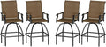 LEVELEVE Patio Bar Set 4pcs Swivel Bar Stools Outdoor Bistro Textilene by LEVELEVE