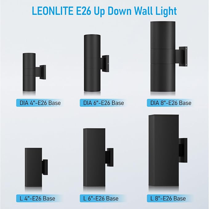 LEONLITE Modern Outdoor Rectangular Wall Lights 12", Porch Light in 2 Lights - Image 8