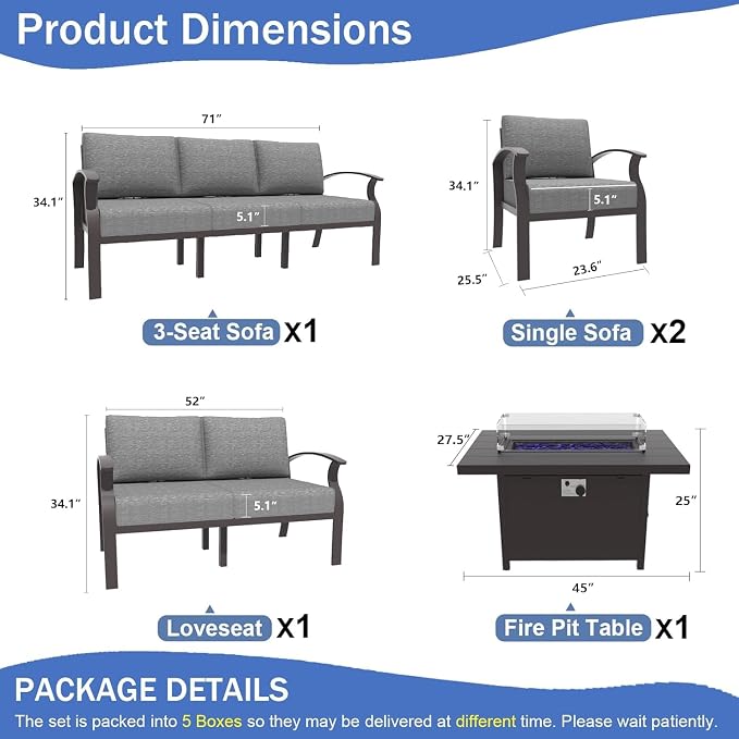 Kullavik Aluminum Patio Furniture Set - Image 2