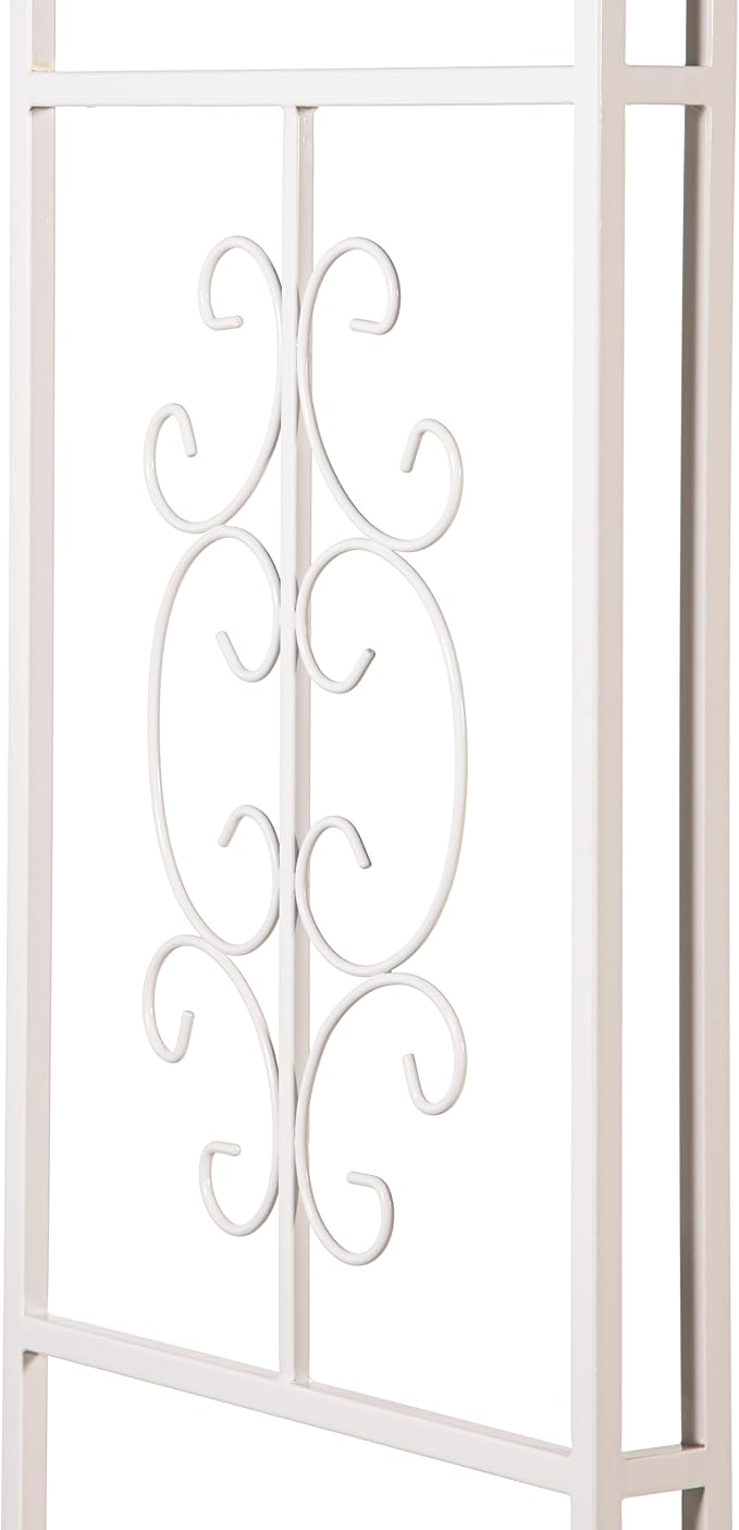 Plow & Hearth Arch Metal Outdoor Garden Arbor Montebello White, 7 Feet Tall - Image 6