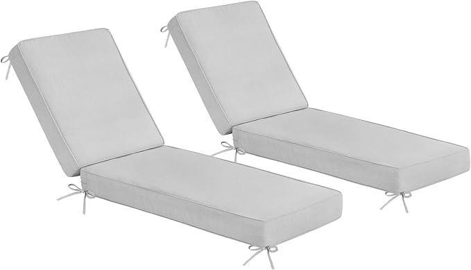 Sundale Outdoor Olefin Chaise Lounge Cushion Set of 2, Water-Resistant Patio by SundaleOutdoor