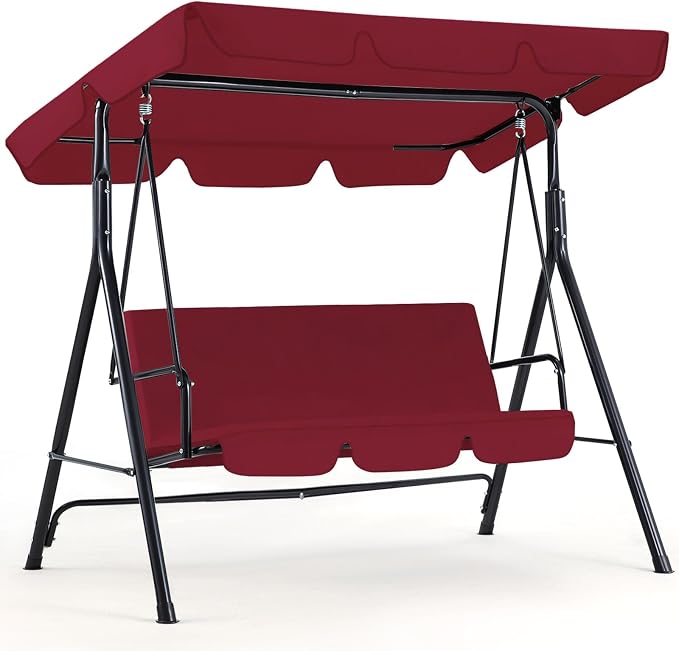 AECOJOY Porch Swing with Stand, 3-Seat Outdoor Clearance Porch Swings - Image 7