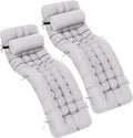 Tudomro 2 Pcs Light Gray 66'' Outdoor Chaise Lounge Cushion Waterproof Patio by Tudomro