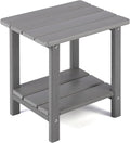 Adirondack Outdoor Side Table, 2-Tier Sturdy Patio End Table Weather Resistant by Apolimi