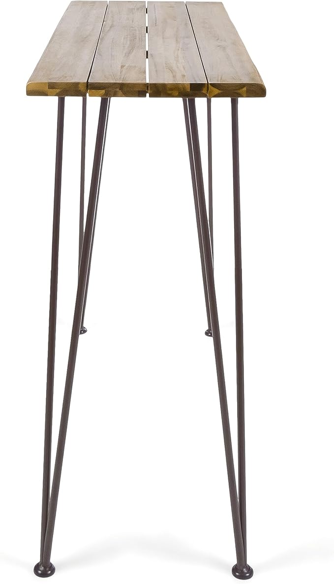 Christopher Knight Home Denali Ouotdoor Industrial Acacia Wood Bar Table - Image 6