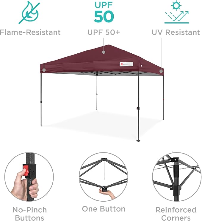 Best Choice Products 10x10ft Pop Up Canopy Tent, Outdoor Shade, 1 Person 1 - Image 4
