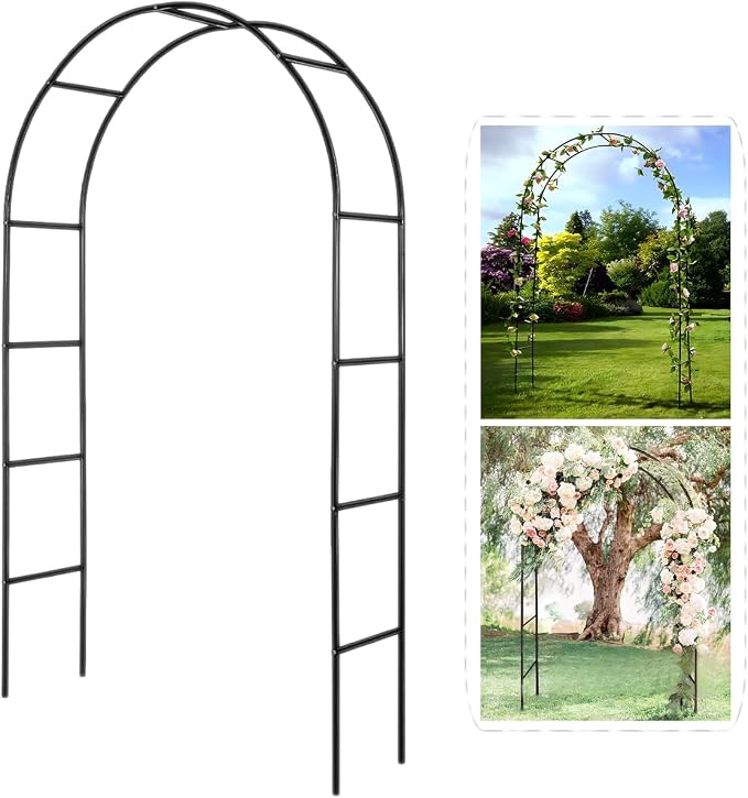 Metal Pergola Arbor, 4.6 Feet Wide x7.9 Feet High Assemble Freely by LeJoy+Garden